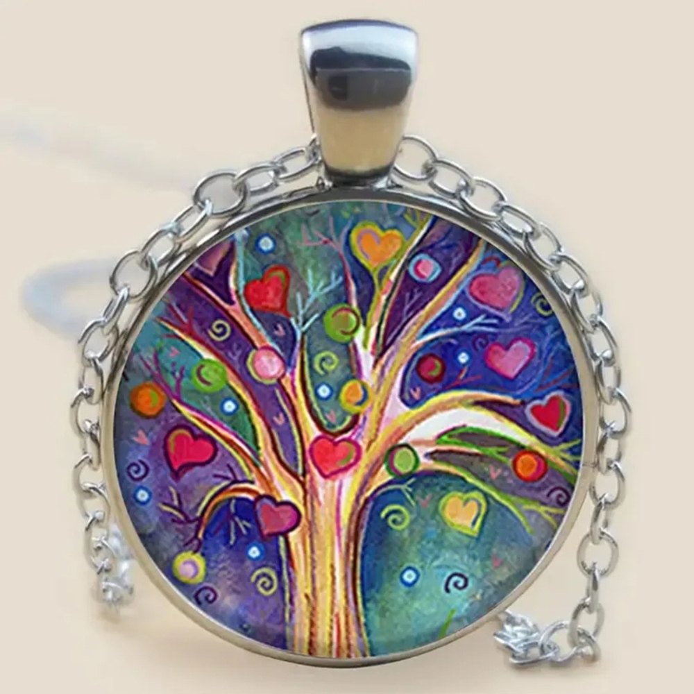 Tree of Life Pendant Necklace Colorful